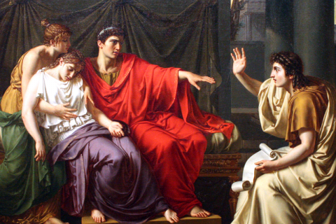 A painting of Virgil reading the Aeneid to onlookers by Jean-Baptiste Wicar