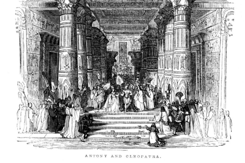 old drawing of Antony and Cleopatra wedding