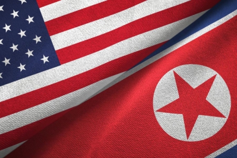 usa and North Korea flag